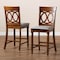 Baxton Studio Violet Grey Upholstered and Walnut Wood 2-Piece Pub Chair Set 167-9891 - alternate 3